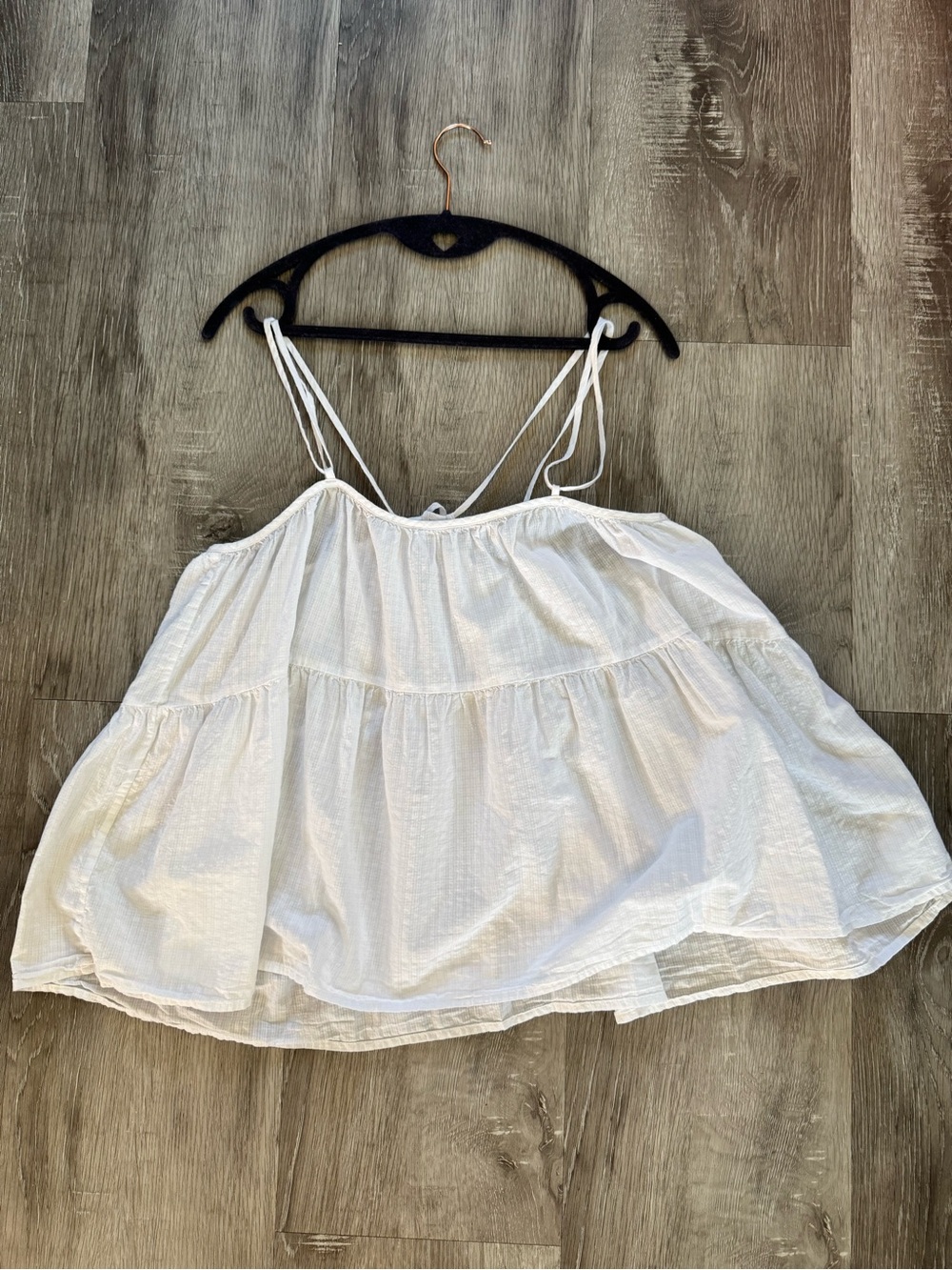 Everlane White Cotton Flowy Tiered Cami Tank Top Size Medium
